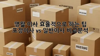 영월 이사 효율적으로 하는 팁: 포장이사 vs 일반이사 비교분석